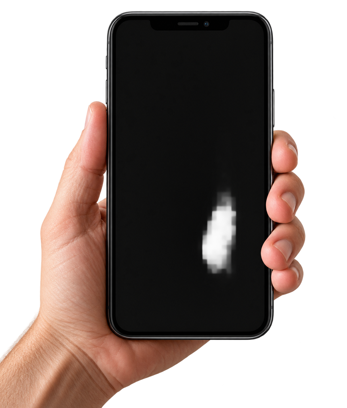 Hand holding a smartphone